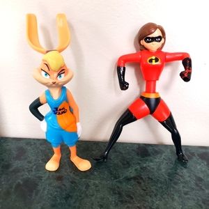 Space‎ Jam Lola Bunny 2020 & Incredibles Elasta Girl 2018 McDonalds Figures 5"